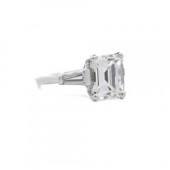 4 78 Carat Asscher Tapered Baguette Diamond Platinum 3 Stone Engagement Ring - 3876912