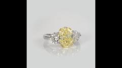 4 CARAT OVAL DIAMOND FANCY LIGHT YELLOW GIA RING - 2309316