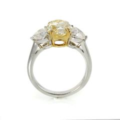 4 CARAT OVAL DIAMOND FANCY LIGHT YELLOW GIA RING - 2309317