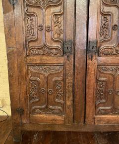 4 Doors Cupboard Or Wardrobe Gothic Period In Oak 15 Century - 2965428