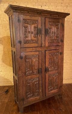 4 Doors Cupboard Or Wardrobe Gothic Period In Oak 15 Century - 2965433