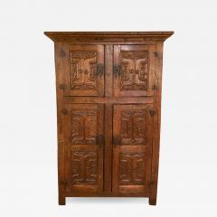 4 Doors Cupboard Or Wardrobe Gothic Period In Oak 15 Century - 2970688