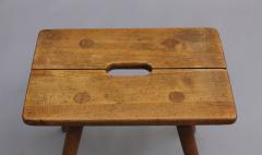 4 FRENCH 1950S BEECH STOOLS OR OCCASIONAL TABLES - 977303