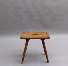 4 FRENCH 1950S BEECH STOOLS OR OCCASIONAL TABLES - 977305