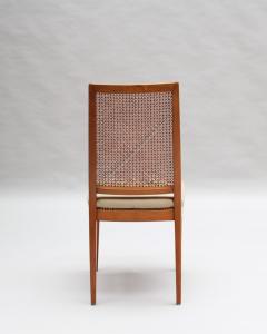 4 Fine French 1940s Cherry Cane and Tapestry Side Chairs - 4317526