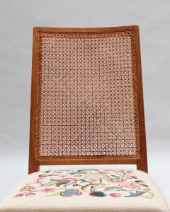 4 Fine French 1940s Cherry Cane and Tapestry Side Chairs - 4317528