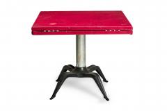 4 Italian Mid Century Red Round dining cafeTable - 4668273