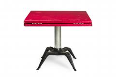 4 Italian Mid Century Red Round dining cafeTable - 4668275