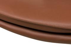 4 Lisbon Contemporary Modern Clay Brown Leather and Polished SIlver Metal Ar - 4667702