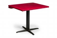 4 Mid Century Red Square Cafe Table - 4668261