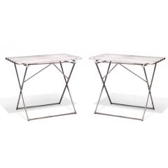 4 Outdoor French Iron Folding Caf Tables - 4734386