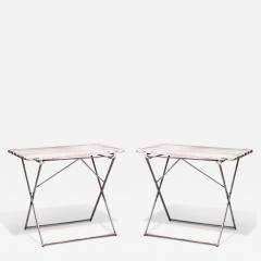 4 Outdoor French Iron Folding Caf Tables - 4734488