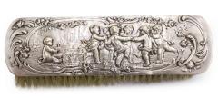 4 Piece French Louis XV Silver Vanity Brush Set - 4201389