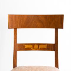 4 SWEDISH GRACE SIDE Klismos CHAIRS IN MAHOGANY WITH MARQUETRY - 4463517