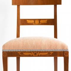 4 SWEDISH GRACE SIDE Klismos CHAIRS IN MAHOGANY WITH MARQUETRY - 4463518