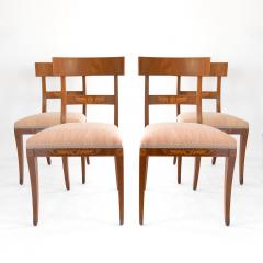 4 SWEDISH GRACE SIDE Klismos CHAIRS IN MAHOGANY WITH MARQUETRY - 4463969