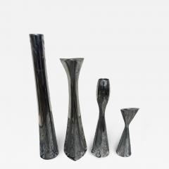 4 Various Size and shaped Nambe Polished Aluminum Candleholders - 4401386