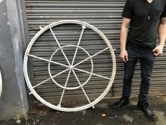 4 Victorian Cast Iron Circular Swivel Windows with Segmented Triangular Design - 4188787
