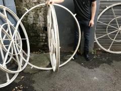 4 Victorian Cast Iron Circular Swivel Windows with Segmented Triangular Design - 4188789