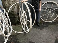 4 Victorian Cast Iron Circular Swivel Windows with Segmented Triangular Design - 4188790