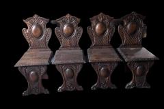 4 chairs 4 antique chairs woodcarved chairs walnut chairs Italian antiques - 2324240