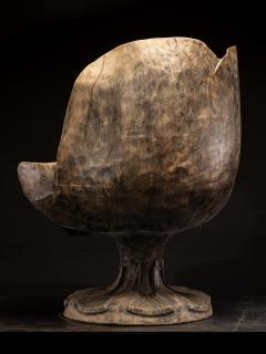 4 chairs hand carved out of one solid block in the form of a stylized flower - 4260517