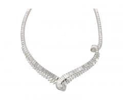 40 Carat Marquise And Baguette Cut Diamond Chandelier Platinum Choker Necklace - 3540659