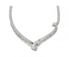 40 Carat Marquise And Baguette Cut Diamond Chandelier Platinum Choker Necklace - 3540683