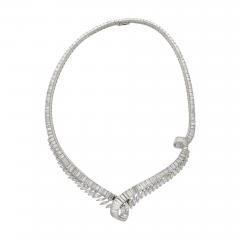 40 Carat Marquise And Baguette Cut Diamond Chandelier Platinum Choker Necklace - 3610350