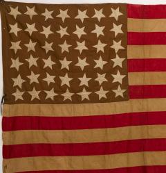 42 star Hand sewn American Flag Commemorating Washington Statehood Circa 1890 - 3695588