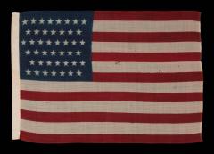 44 Stars in Zigzagging Rows on a Press Dyed Wool American Flag - 637997