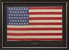 46 Star American Flag Printed on Silk Early 20th Century - 3697536