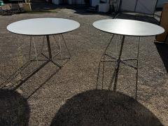 48 Round White Laminate Top Table with Steel Wire Base 2 available  - 4438182