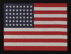 48 Stars In Dancing Rows A Rare Variety Of A Antique American Parade Flag - 54966