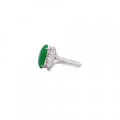 5 32 Carat Natural Jadeite Jade and Diamond Filigree Platinum Ballerina Ring - 3772502