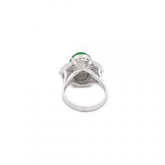 5 32 Carat Natural Jadeite Jade and Diamond Filigree Platinum Ballerina Ring - 3772503