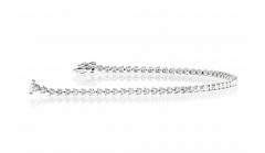 5 75 Carat Natural Round Diamond 3 Prong Tennis Bracelet in 18k White Gold - 3499946