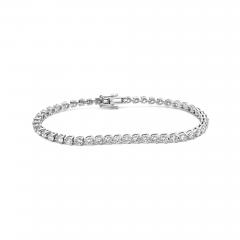 5 75 Carat Natural Round Diamond 3 Prong Tennis Bracelet in 18k White Gold - 3499963