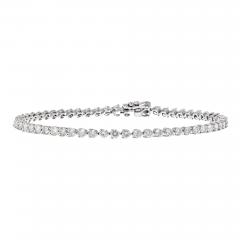 5 75 Carat Natural Round Diamond 3 Prong Tennis Bracelet in 18k White Gold - 3504366