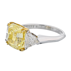 5 CARAT SQUARE RADIANT CUT THREE STONE DIAMOND ENGAGEMENT RING - 2713383