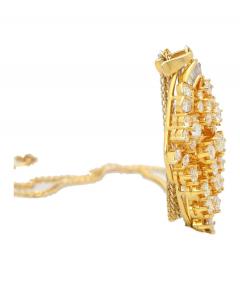 5 CTTW Diamond Cluster Multi Cut Pendant in 18K Yellow Gold Necklace - 3505283