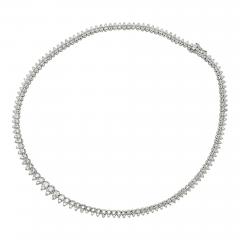 5 Carat Round Cut Diamond Platinum 2 Row Teardrop Tennis Necklace - 3900412