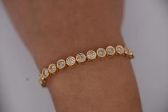 5 Carat TW Diamond Bezel Set Tennis Bracelet in 18k Yellow Gold 7  - 3715388