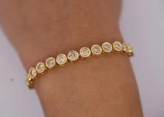 5 Carat TW Diamond Bezel Set Tennis Bracelet in 18k Yellow Gold 7  - 3715396