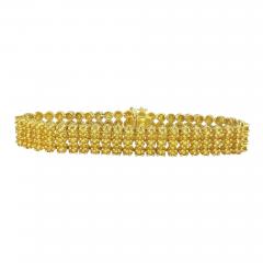 5 Carat Yellow Diamond 3 Row Tennis Bracelet in 14k Gold - 3794437