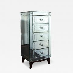 5 Drawer Pie Crust Mirrored Chest with Ebonized Legs - 3100608