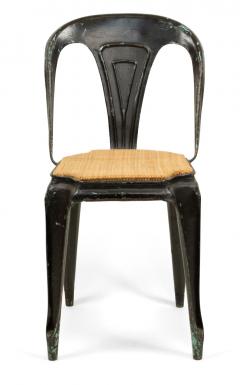 5 French Art Deco Metal Cafe Side Chairs - 4670506