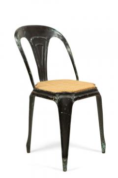 5 French Art Deco Metal Cafe Side Chairs - 4670509