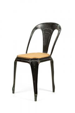 5 French Art Deco Metal Cafe Side Chairs - 4670514