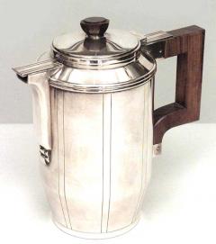 5 Piece French Art Deco Silver Plate Tea Set - 4197826